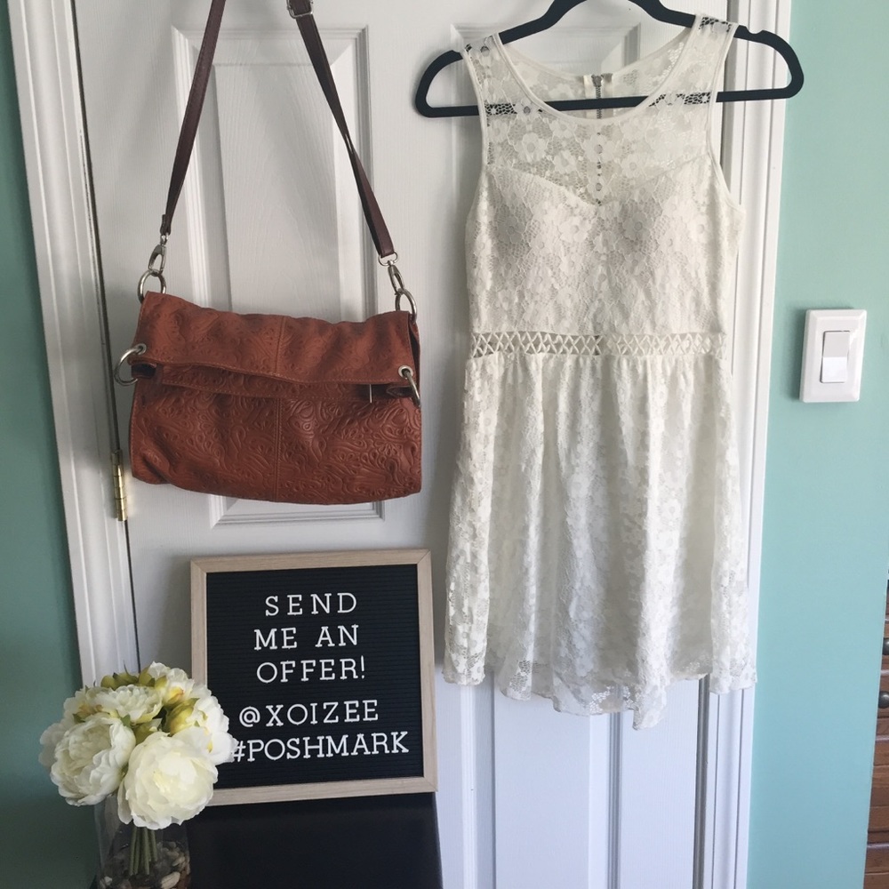 Lace open back dress